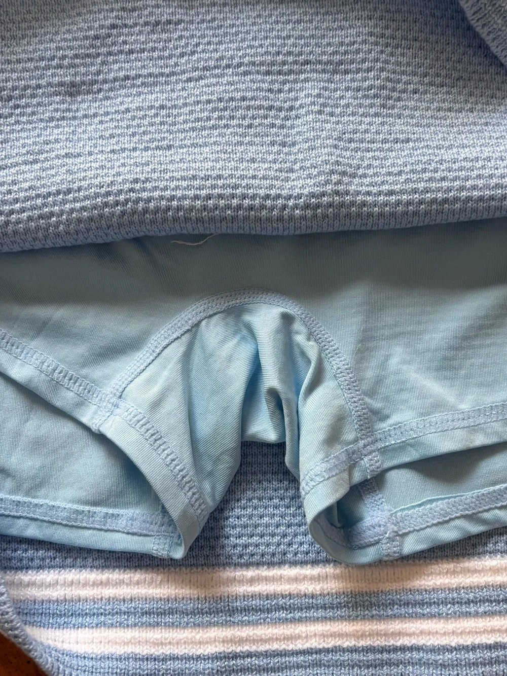 Light Blue Knit Two-Piece Crop Top and Skirt Set size S